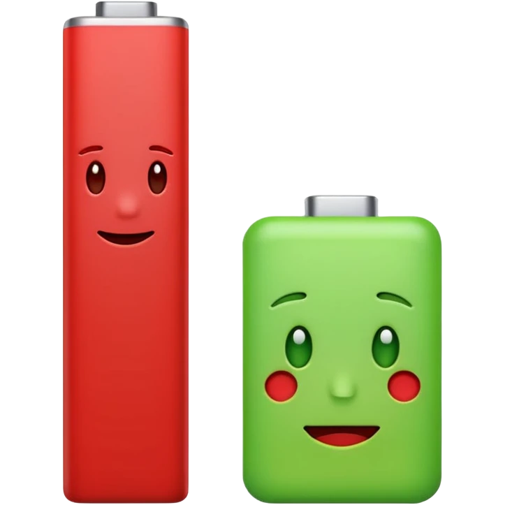 I want a emoji of low battery ang high battery, the low battery's collor is red and the high battery's color is green emoji