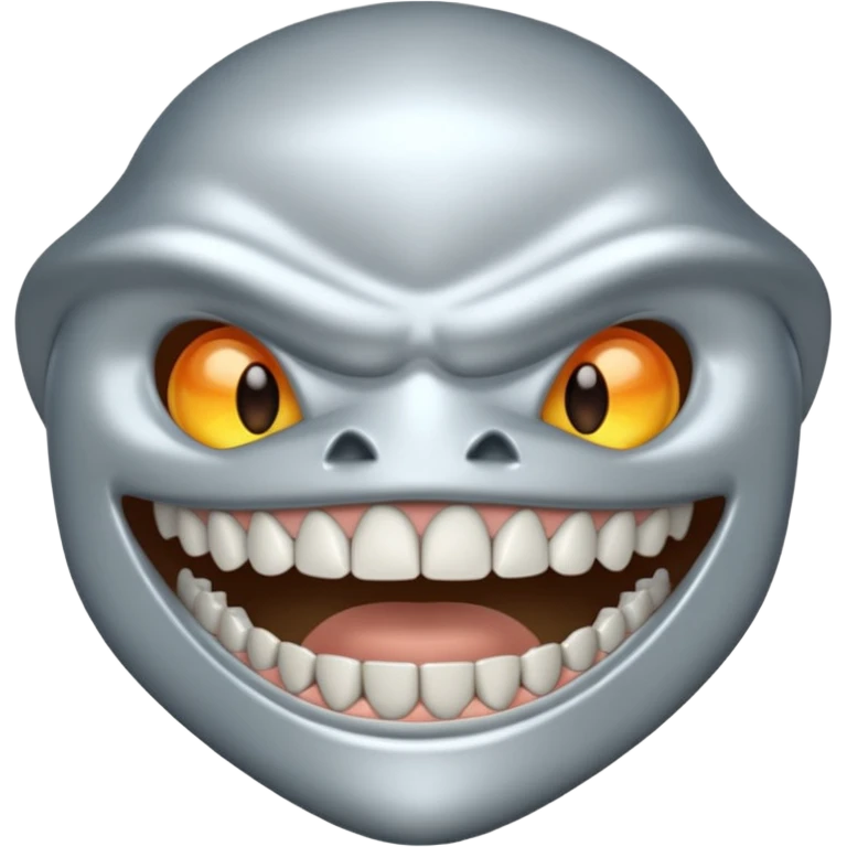 metallic jaw with teeth, nothing more emoji