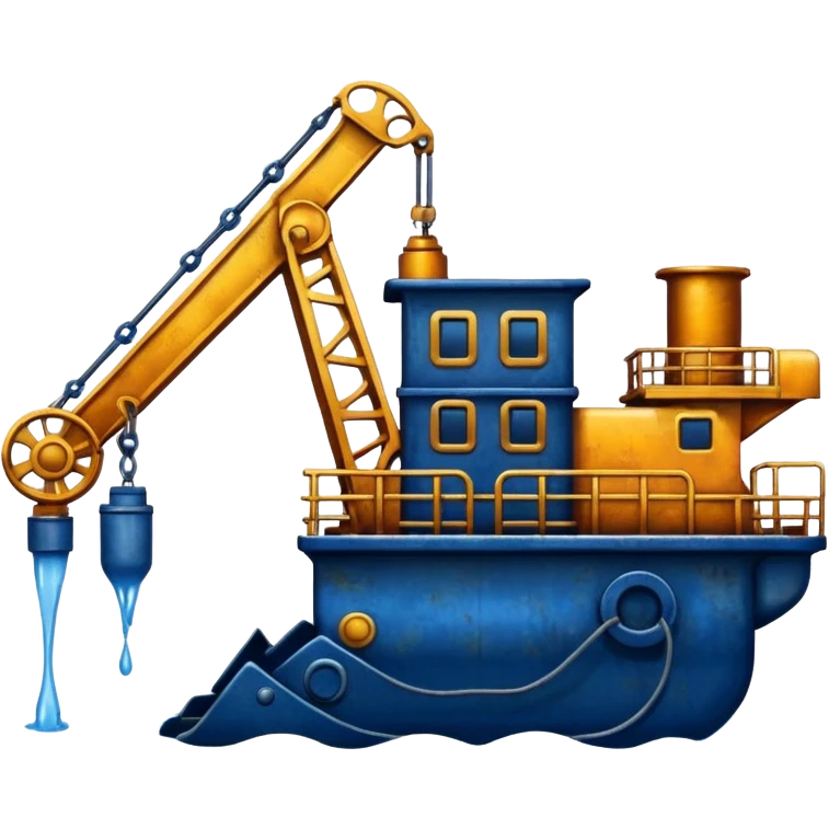 floating gold mining dredge emoji