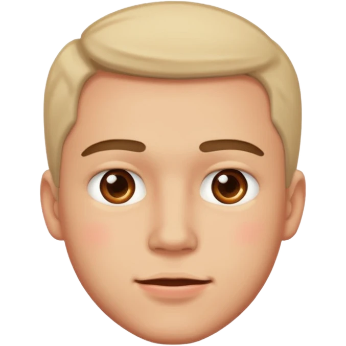 A guy blushing emoji