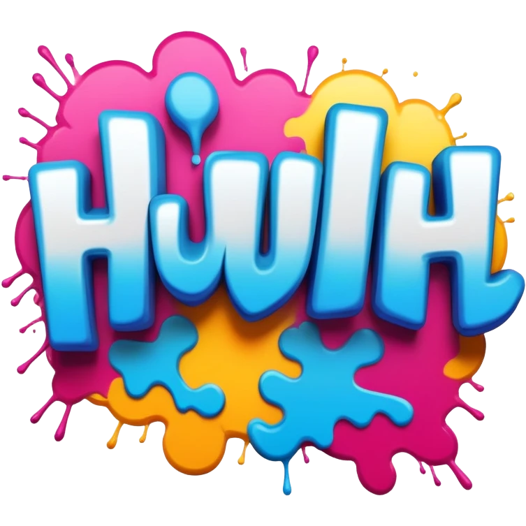 Graffiti the word huuuh emoji