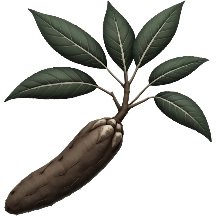 



cassava root black and white emoji