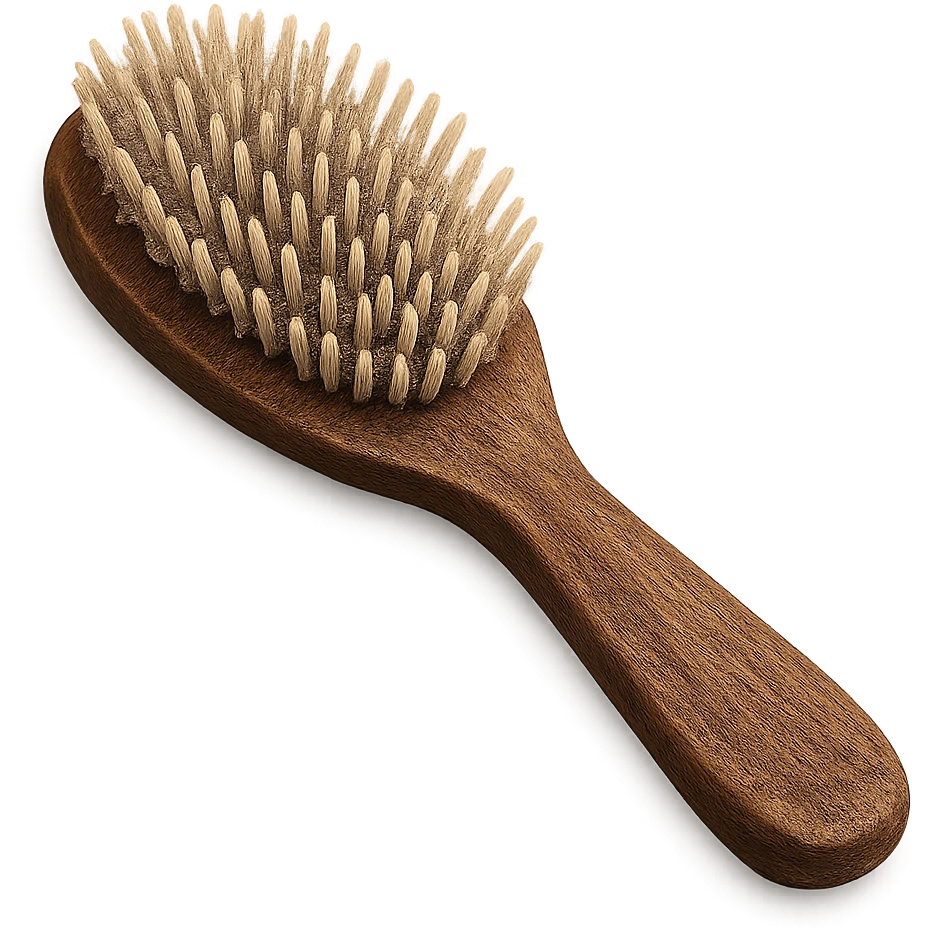 a brown hairbrush, realistic style, visible bristles emoji