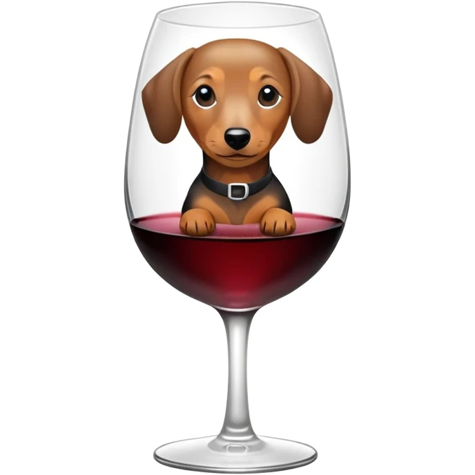Dachshund in wine glass emoji