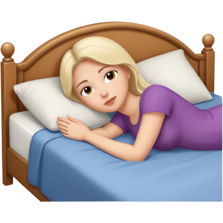 Femme qui cambré allongée sur son lit  emoji