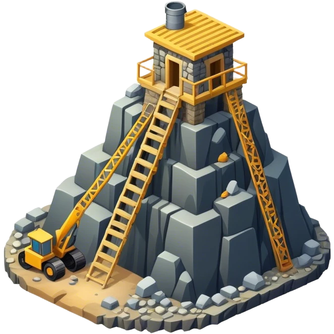 Isometric stone mining shaft emoji