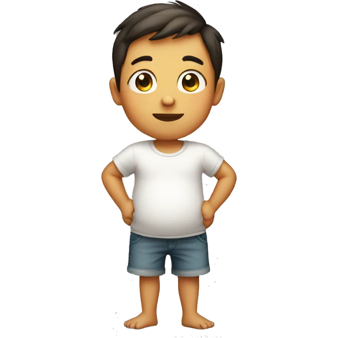Young Boy with an inflated belly emoji