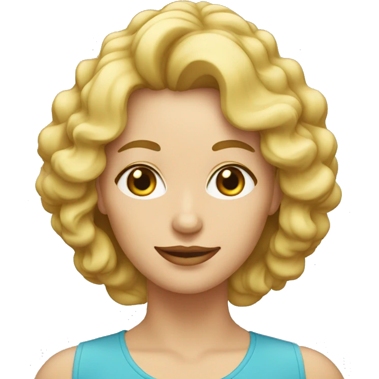 Mujer 60 años rubia pelo rizado emoji