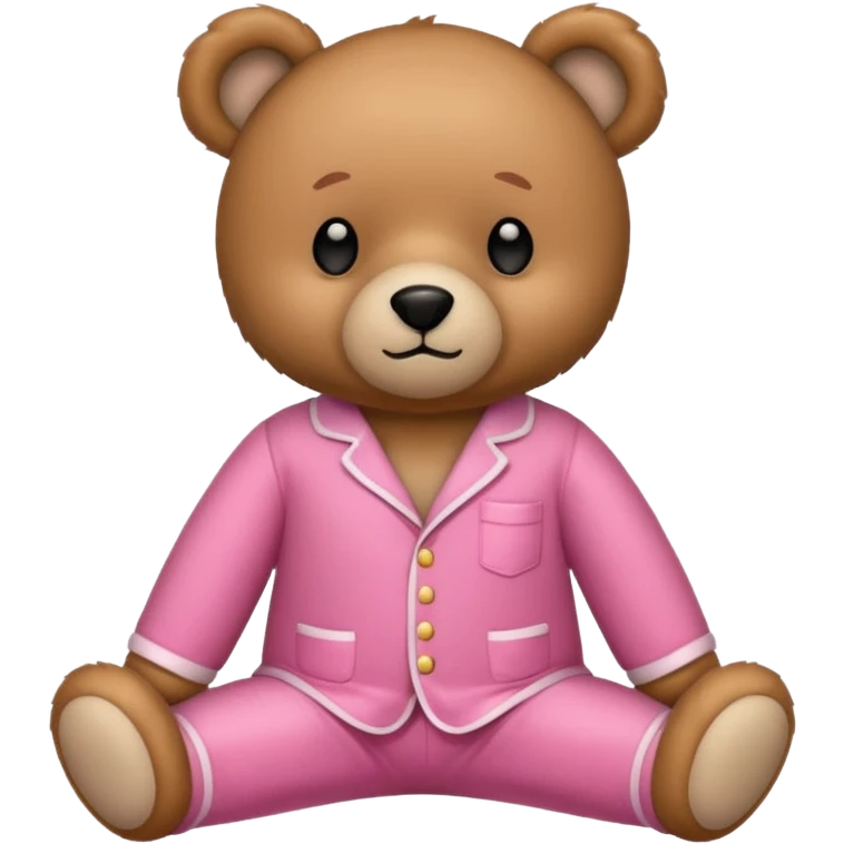 Osito con pijama rosa emoji