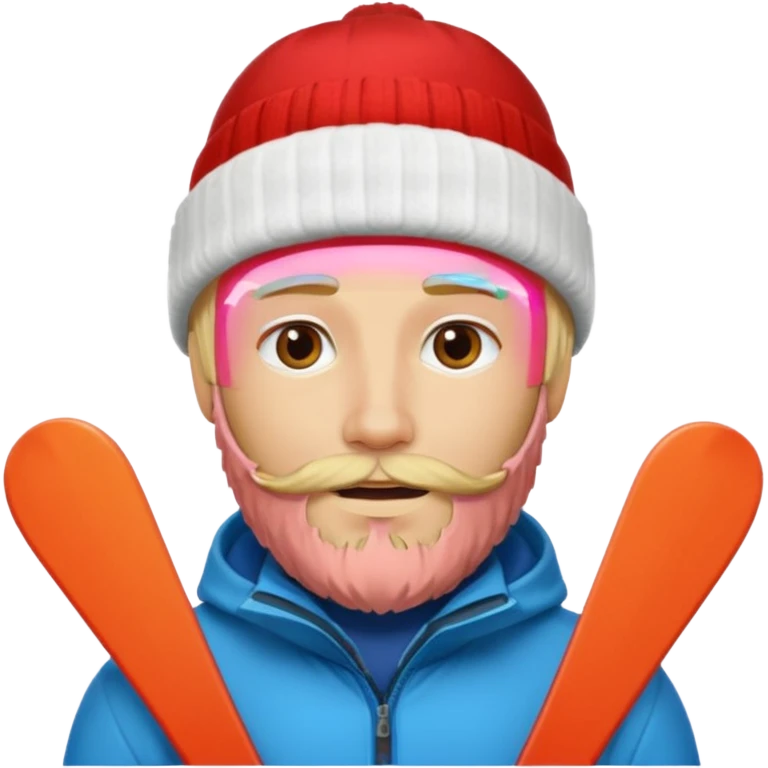 blonde guy with beard, ski hat emoji
