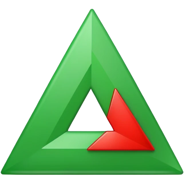 green upward-pointing triangle, exactly like the red triangle emoji 🔺 but green instead of red emoji