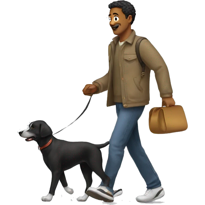 Edgar guy walking his dog emoji