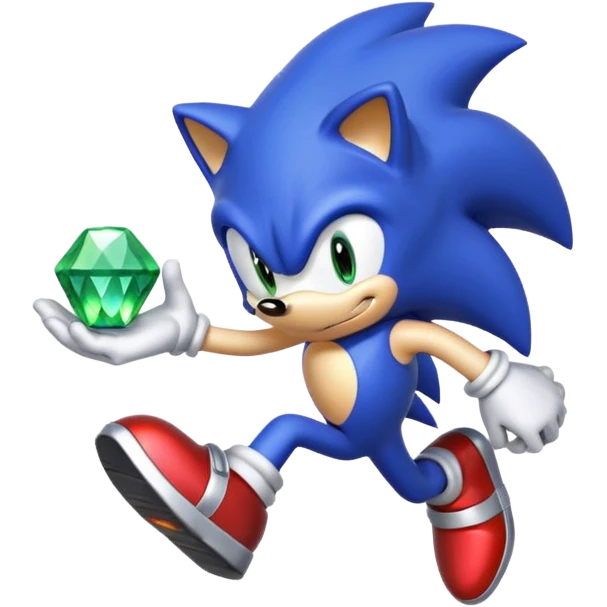 I want Sonic the hedgehog with chaos emeralds emoji