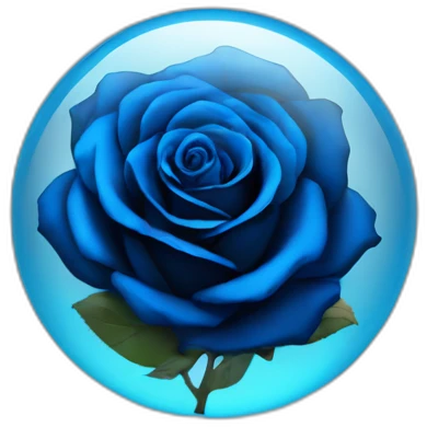 Black rose in a blue shiny glass sphere  emoji