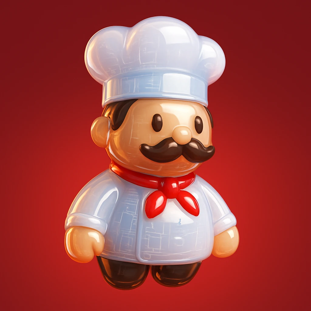 Chef white red background  emoji