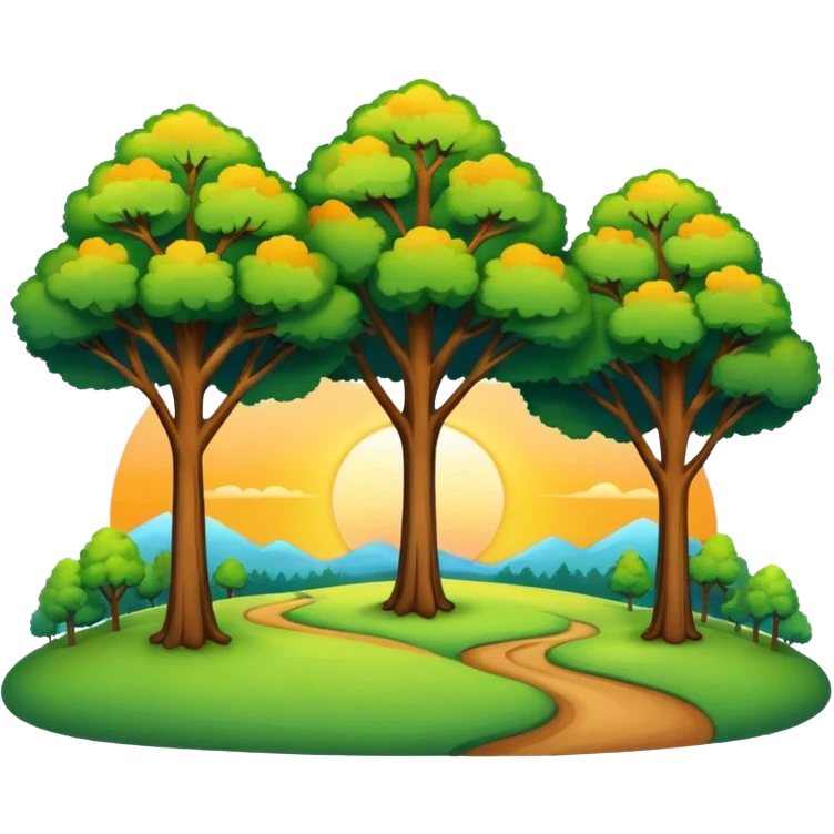 sunrise landscape with trees emoji