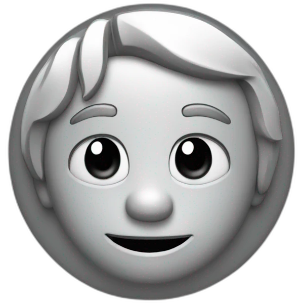 A coin in the shape of a retro Disney character in gray color emoji