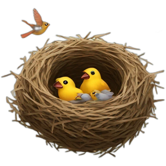 nest with birds emoji