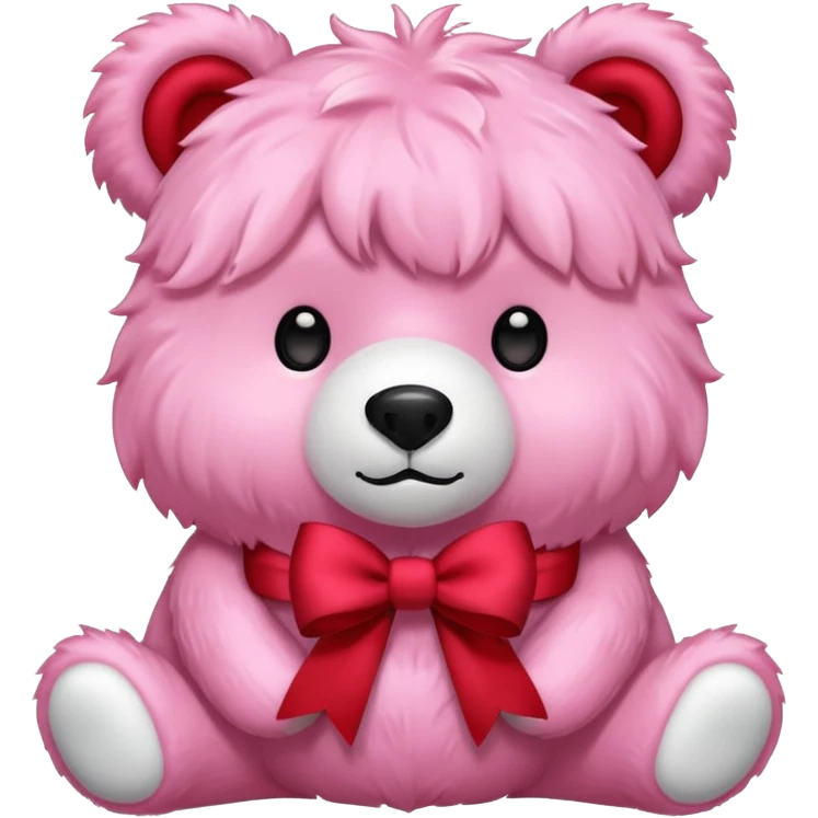 Pink bear with bow  emoji