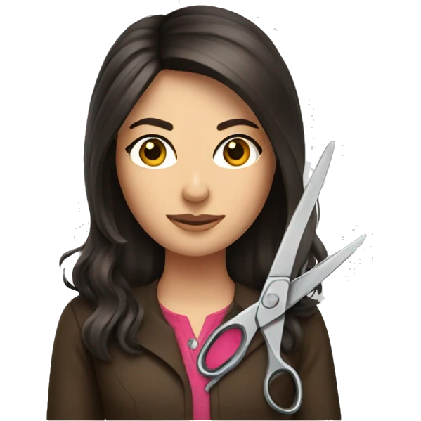 Brunette with scissors emoji