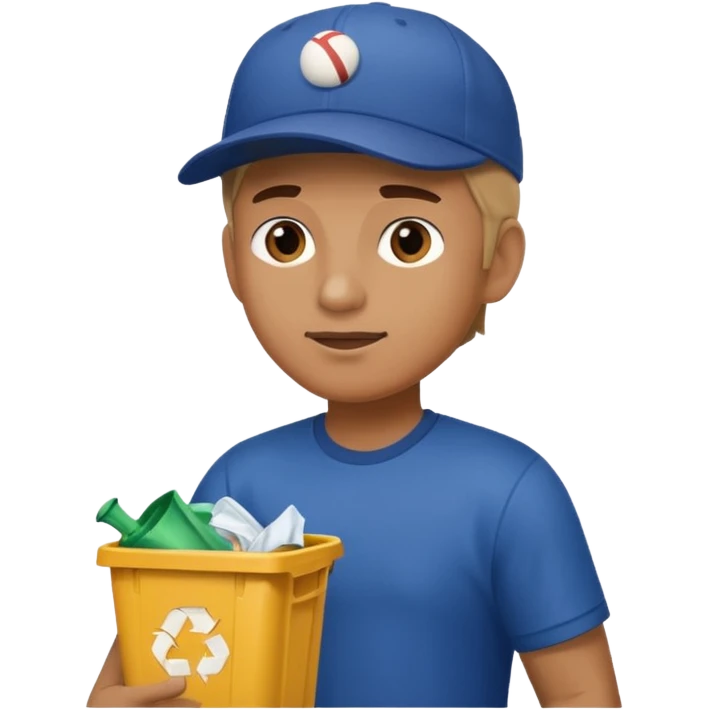 side view , man taking out the trash emoji