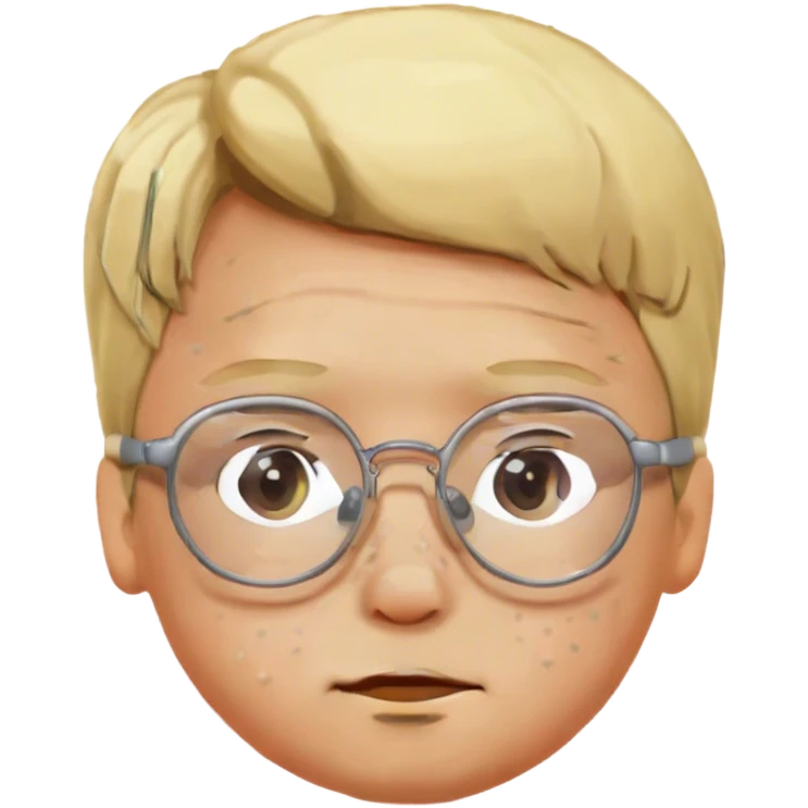 Blond kid with glasses and pimples emoji