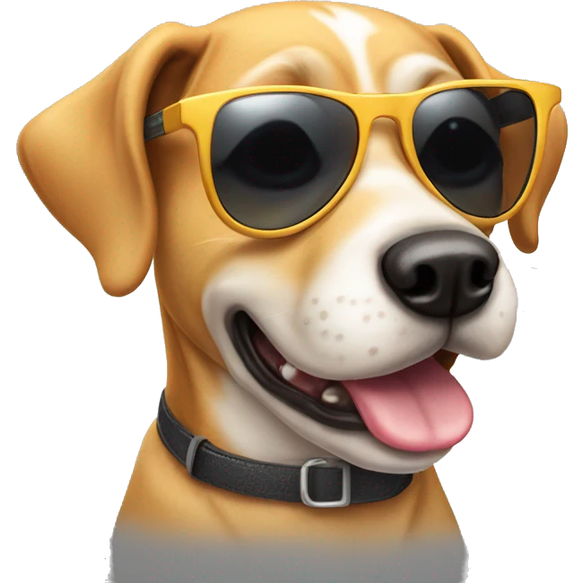 drooling dog with sun glasses  emoji