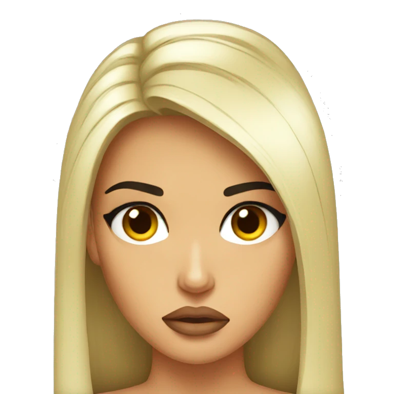 Kim K scowling emoji