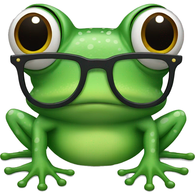 a frog with glasses emoji