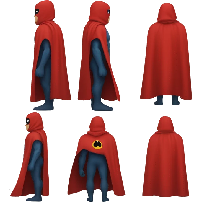 superhero red cape from behind emoji