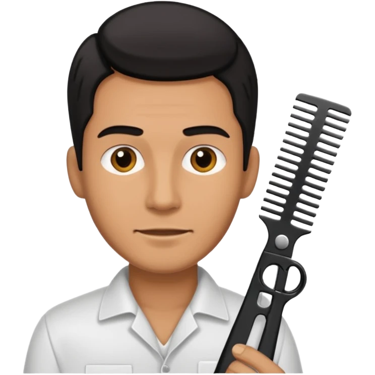 Man holding clippers and comb emoji