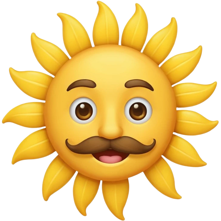 sun with mustache emoji