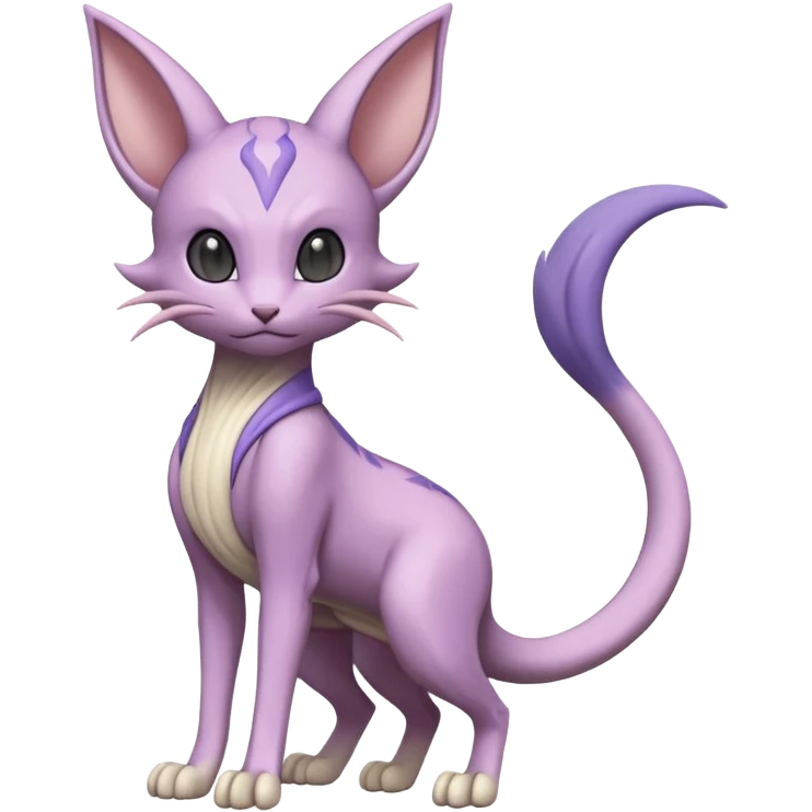 Pastel dull greyish anthropomorphic furry Mewtwo-Espeon-Meloetta-Beerus-Venom-hybrid-fusion-animal-ET-species-creature  emoji