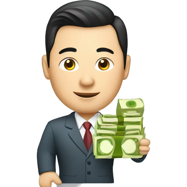 kazakh businessman with money in hands emoji