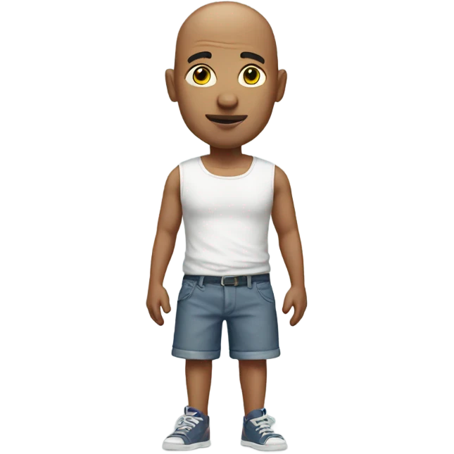 Bald man standing in shorts emoji