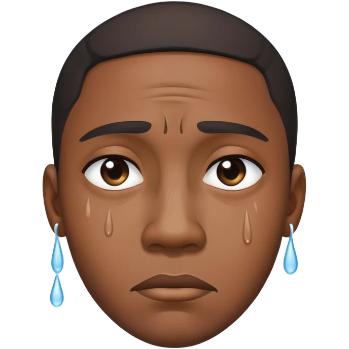 un homme noir qui pleure emoji