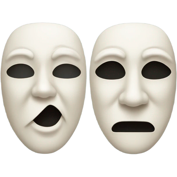 half happy face half sad face phantom of the opera emoji