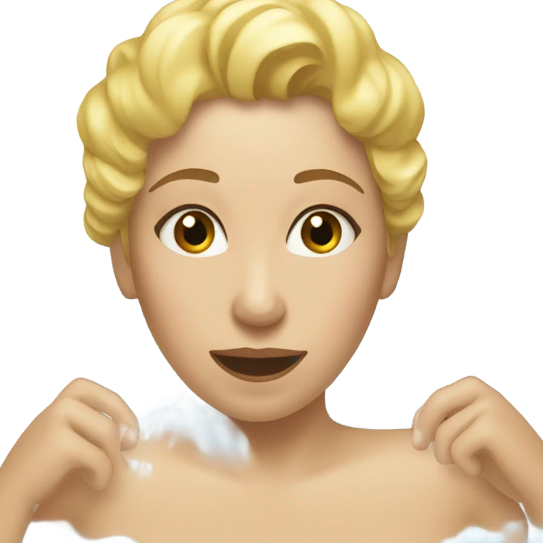 A woman blonde taking a bath emoji