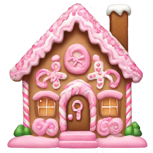 Girly pink aesthetic gingerbread house  emoji