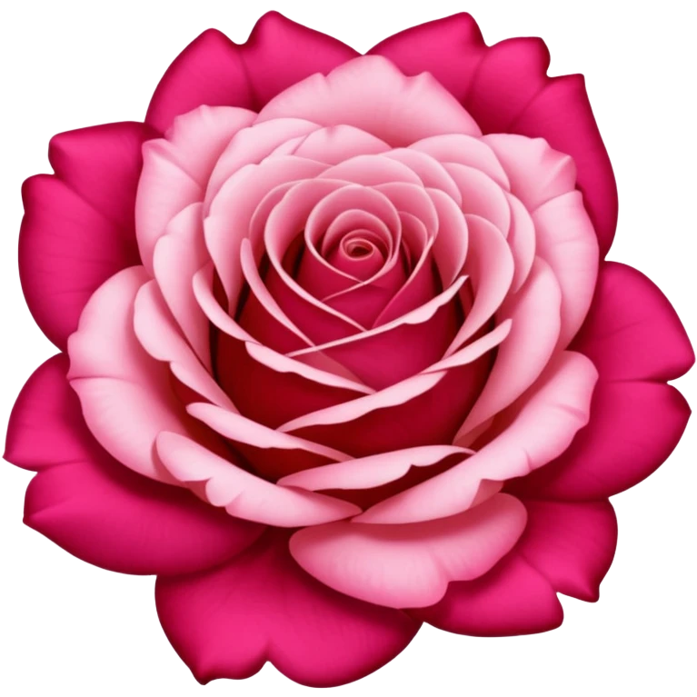 realistic Colorshifting deep red, red, bright pink, pale pink rose emoji