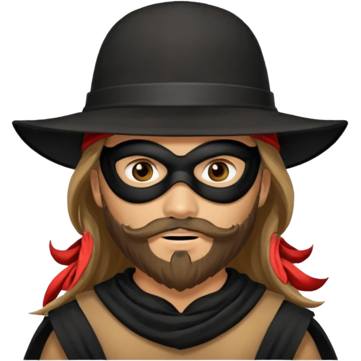 masked Boy with hat long hair & bearded emoji