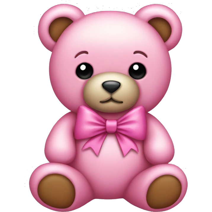 pink bow teddy bear solo emoji