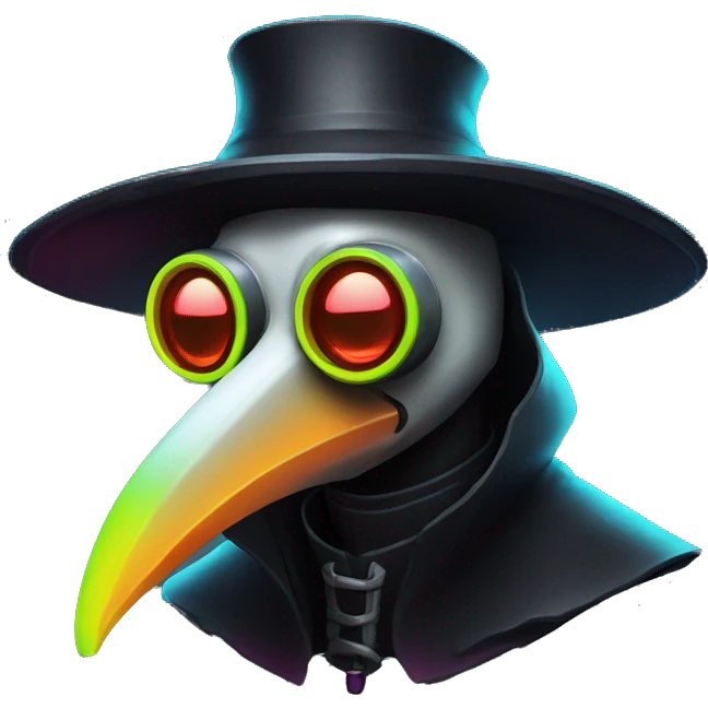plague doctor with neon elements emoji