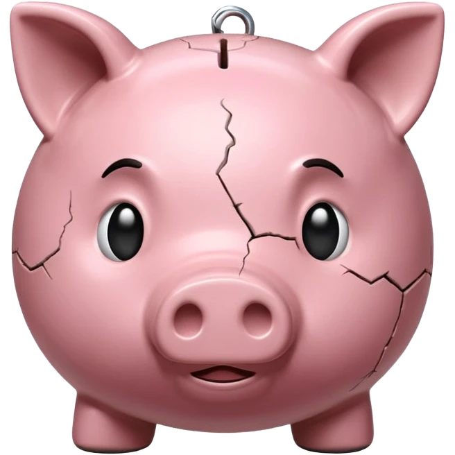 emoji of sad piggy bank, right view emoji