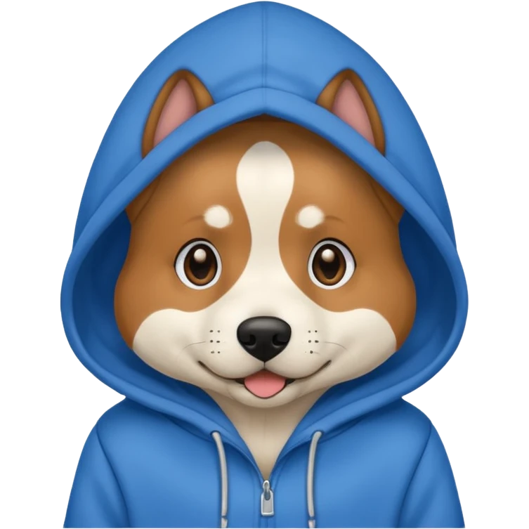 Dog wearing hoodie emoji