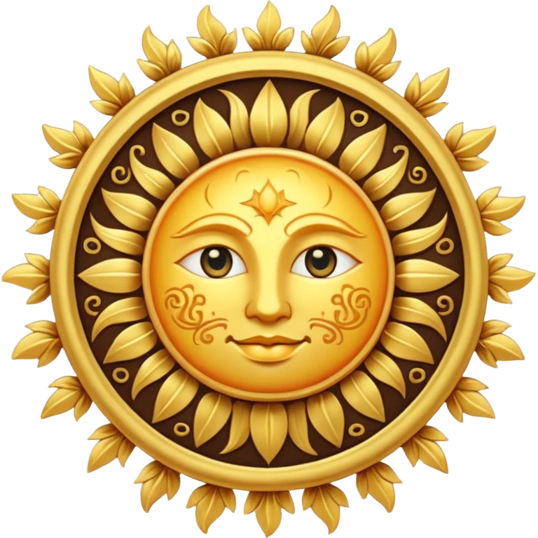 sun with Slavic-style patterns emoji