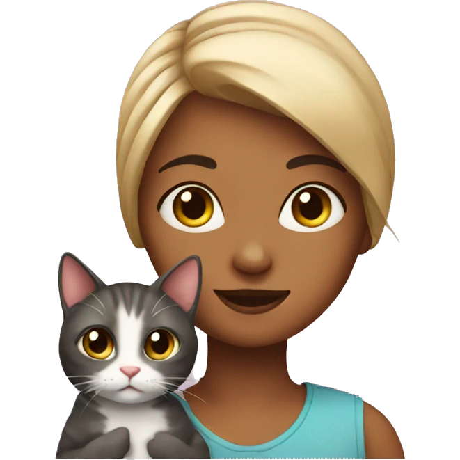girl with cat emoji