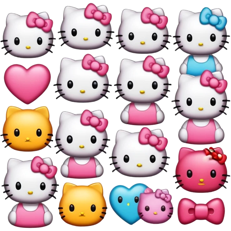 hello kitty stickers emoji