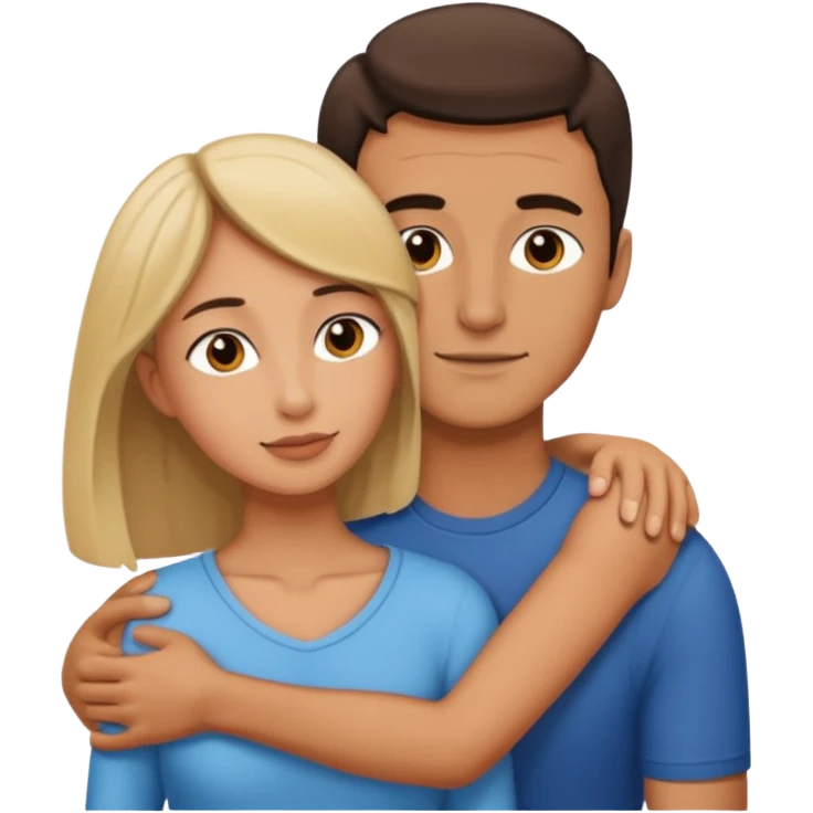 Hombre bajito abrazando a mujer Alta emoji