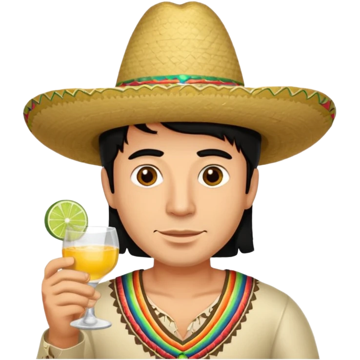 Guy with black hair brown eyes drinking tequila emoji